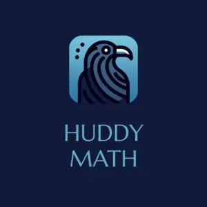 Blue bird logo with text "Huddy Math".